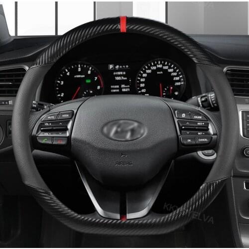 Carbon Fibre Car Steering Wheel Cover D Shape For VW Golf 6 Golf 7 for Hyundai Ioniq 2017 For Citroen C3-XR C4 Sega C4L Elysee