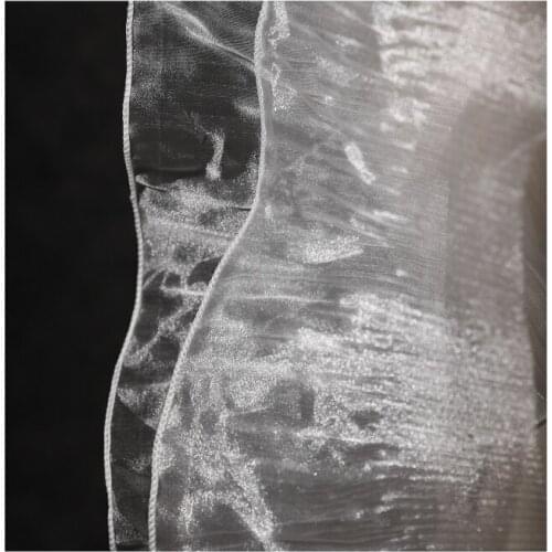 Width 5'' Black White Large Wave Pleated Lotus Lace Fabric By The Yard For Wedding Dress childrens clothes Accessories Material