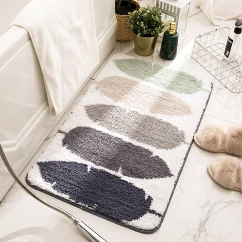 Non-Slip Bathroom Rugs Soft Cute Non-Slip Toilet Shower Room Absorbent Floor Mat Home Kitchen Flocking Door Carpets