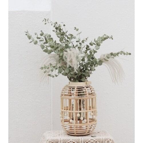 Night light lantern portable Vase artificial flower Nordic wedding Candlestick Lanterns Portable Candle Chandelier Outdoor