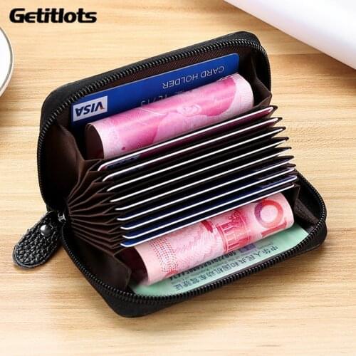 New Casual Card Holder Women Luxury Credit Card Holder Wallet Soft Leather Zipper Pocket Unisex Designer Card Case Coin Purse