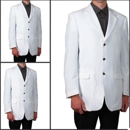 Simple Men Tuxedos Notched Lapel High Quality White Blazer Smart Casual Custom Made Daily 1 Piece Suit