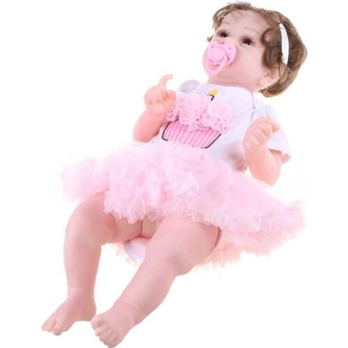 23 inches 58 cm Nurturing Dolls Lifelike Reborn Baby Full Silicone Toy