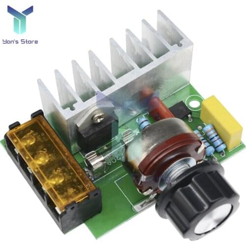 4000W 0-220V AC SCR Electric Voltage Regulator Adjustable Motor Speed Control Dimmers Dimming Speed With Temperature Insurance