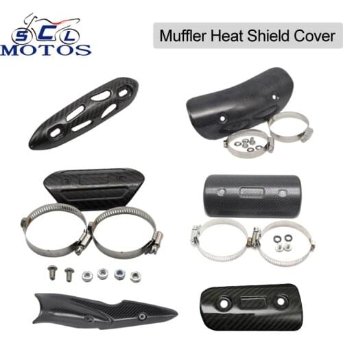 Sclmotos- Carbon Fiber Motorcycle Exhaust Pipe Protector Heat Shield Cover Guard Anti-Scalding Cover CB650F Z900 CB400 XMAX300