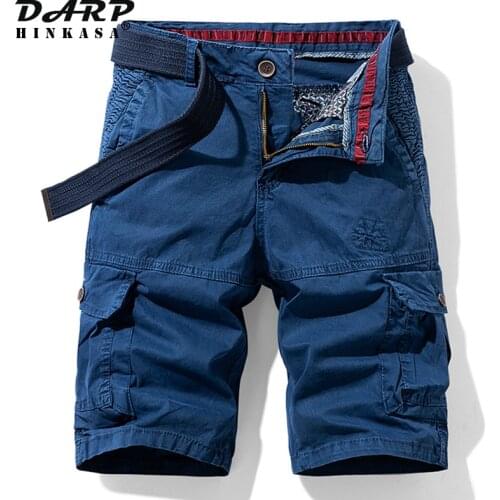 2021 Summer New Blue Tactical Cargo Shorts Men Khaki Jogger Military Men Cargo Shorts Cotton Casual Loose Men Shorts