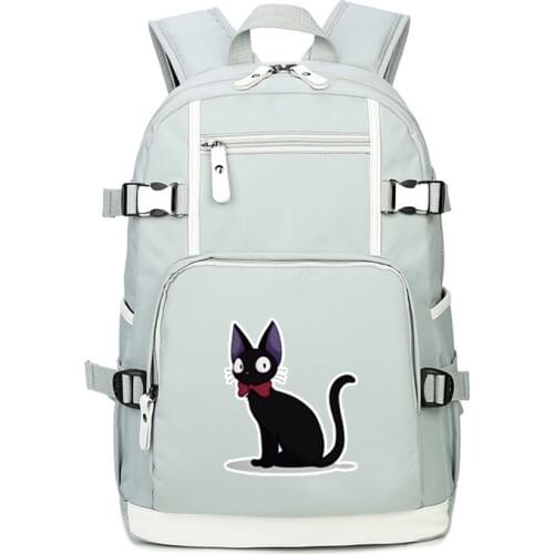 Kikis Delivery Service Black Cat Women Backpack Anime School Bags Canvas Kawaii Lolita Cat Backpack Travel Bagpack Rucksack