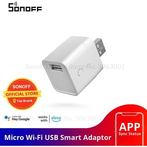 SONOFF Micro 5V Wireless USB Smart Adaptor Wifi Mini USB Power Adaptor Switch Works eWeLink APP Alexa Google Home For Smart Home