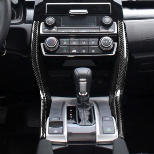 Dry Carbon fiber Shift center control Side trim Car interior decoration For Honda civic Ten generations