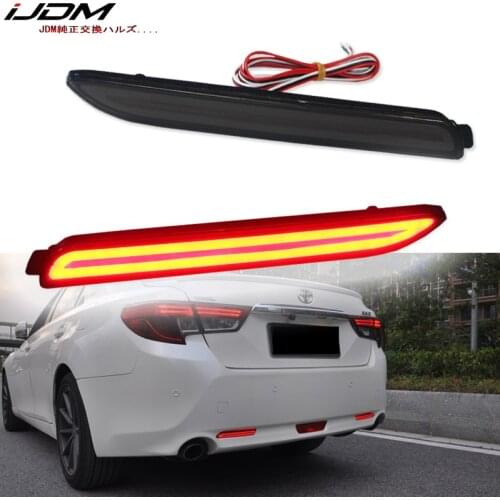 IJDM Taillight Style Red 3D Optic LED Rear Bumper Reflector driving Tail Brake Light For Lexus & Toyota Replacing Stock Bumper