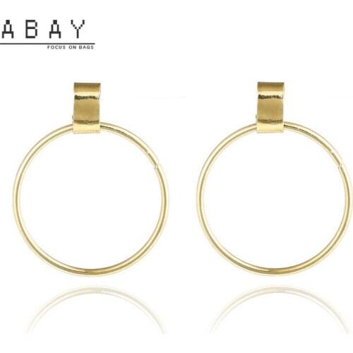 Women Hot Sale Square Piece Round Earrings New Temperament Retro Simple Fashion Gold Design High Quality Ear Pendant Wholesale