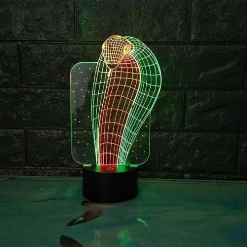 Snake King 3d Visual Night Light Christmas Decorations Gift For Baby Room Lights Novel Double Discoloration Led Gift Lamp