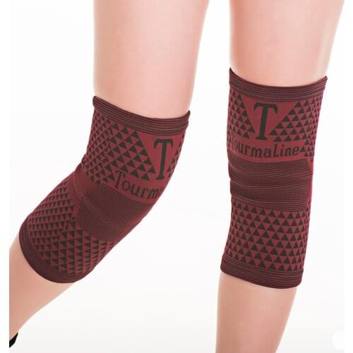 1 Pair Tourmaline Sports Knee Pads Magnetic Health Care Knee Brace Protector for Arthritis Pain Sports Recovery Running Fitness