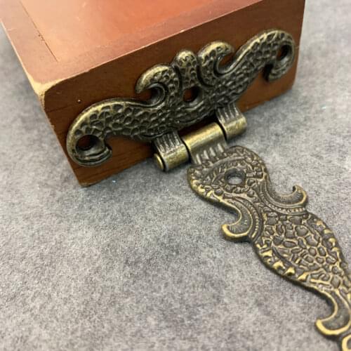 1 Pcs Antique Bronze Big Flower Cabinet Door Butt Hinges 5 Holes Jewelry Box Decorative Hinge with Screws Furniture 69*113mm