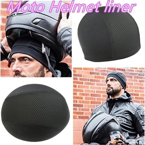 1PC Polyester Fiber Helmet Liner Windproof Moisture Wicking Cooling Breathable Cap Inner Liner Headgear Dome Cap Black