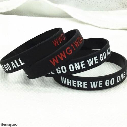 1pcs!! WWG1WGA Where We Go One We Go All silicone wristband bracelet