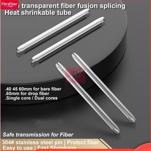 1000pcs lot 60mm 45mm 40mm Bare Fiber Drop Cable Fiber Fusion Protection Splice Sleeves Heat Shrinkable tube