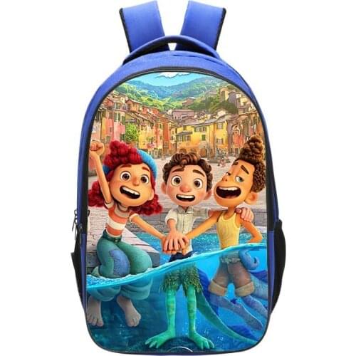 16 Inch Backpack New movie Luca Students Schoolbag Children BookBag Boys Girls School Bags Teenager Rucksack Mochilas