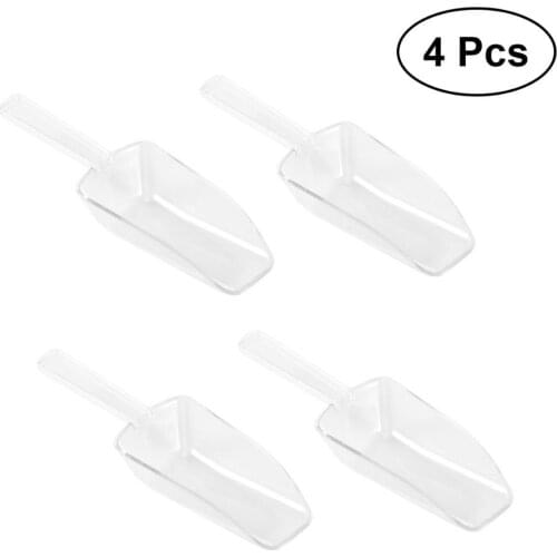 4/5/6 PCS Mini Clear Plastic Ice Scoop Scoopers for Weddings Candy Dessert Buffet Ice Cream Protein Powder (Transparent)