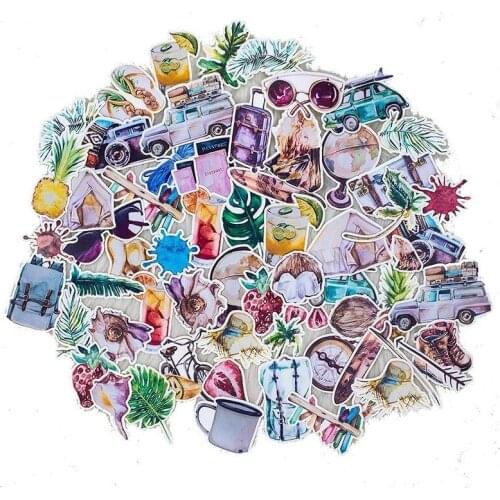 5Set =350pcs Summer Style Flora and Fauna Flower Computer Notebook Mobile Phone Water Cup Waterproof Sticker