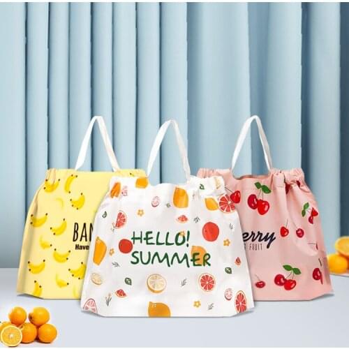 50pcs/lot Food Beverage Takeout Packing Bag Lunch Box Drawstring Packing Bag Closure Cassock Frosted Bundle Pocket Portable