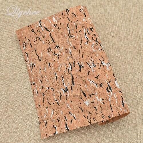 A4 29*21cm Colorful Flowers Natural Softwood Grain Soft Cork Fabric For DIY Sewing Garment Patchwork Cloth