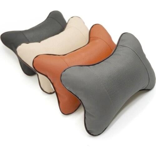 1pcs Universal Car Neck Pillows PVC Leather Breathable Mesh Auto Car Neck Rest Headrest Cushion Pillow Car Interior Accessories