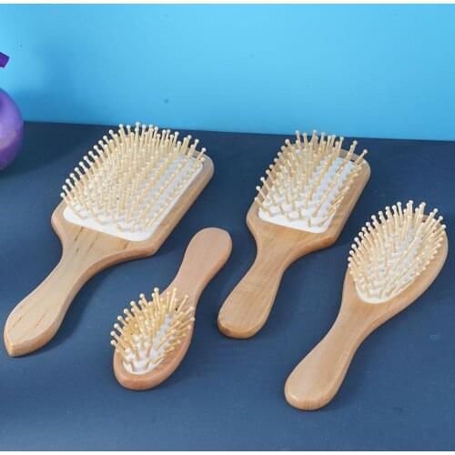 1pc Bamboo Hair Brush Airbag Massage Scalp Comb nature wood anti styling hair static tools brushes K3X6