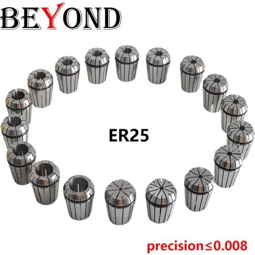 BEYOND High Precision AA 0.008 ER25 Spring Collet Engraving Machine Chuck barrel clamp 1mm-16mm for CNC Milling Tool Holder