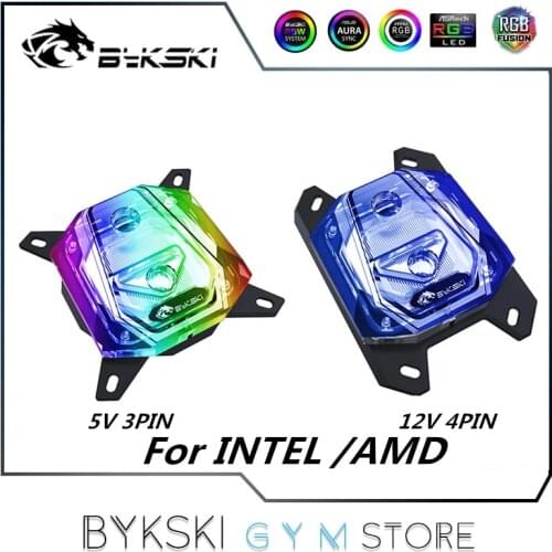Bykski CPU Water Block For INTEL LGA1150 1151 2011 X99 /AMD RYZEN AM4 AM3 Liquid Cooling System CPU Cooler,5V CPU-XPR-B-I-V2