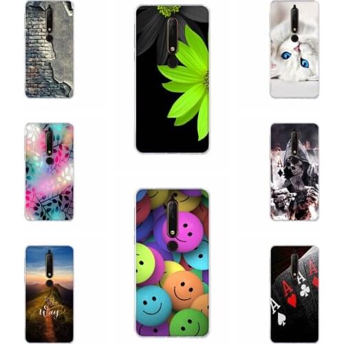 Pattern Fundas For Nokia 6.1 2018 Silicone Phone Case TPU For nokia 6.1 Relief Cartoon Case For Nokia 6.1 Coque 5.5 inch