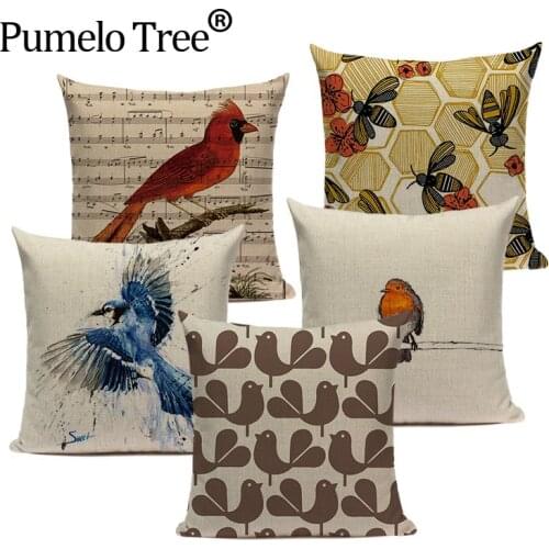 Animal Series Birds decorative Pillow Throw 45Cmx45Cm Square cushions home decor Sofa Bed 3D Lumbar Custom cushion cover