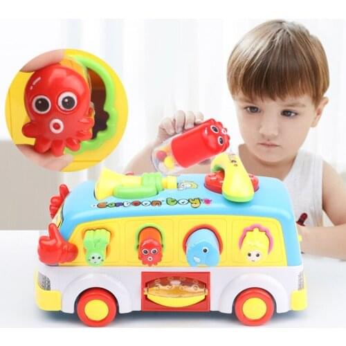 Baby Toy Fun Bus Bump And Go Car Play music lights, Early Education for 2 - 3 Year Old Girls Boys Toddlers