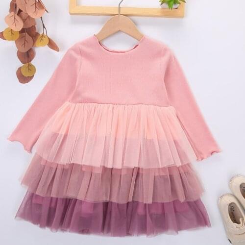 Kids Girls Dress Long Sleeve Party Dresses Toddler Baby Girls Costumes Clothes 1-6 Years