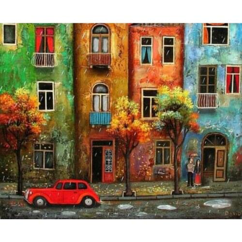 Painting By Numbers DIY Dropshipping Big size car under the build Landscape Canvas Room Decoration Art picture Child Gift