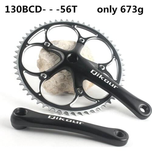 Small wheel folding road bicycle bike crankset 170mm square hole crank disk single disk sprocket wheel 56T crank sanding 130BCD