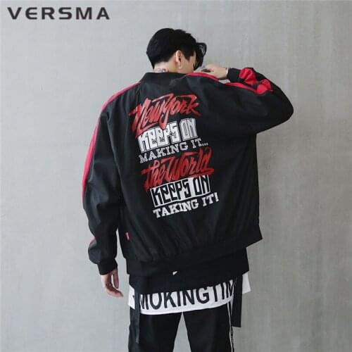 VERSMA Korean Hip Hop Unisex Pilot Jacket Coat Men Autumn Punk Japanese Streetwear Mens Bomber Jackets Overcoat Men Dropshipping