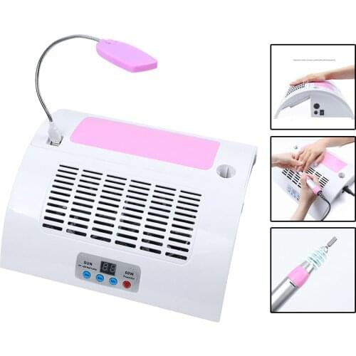 3D Art Nail Lamp with Polishing Pen Grinding Head Vacuuming Nail Dryer for Salon Manicure Supplies