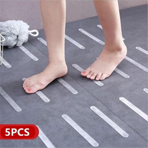 Stair Steps Anti-slip Rubber Bathroom Bathtub Transparent Non-slip Stickers With Bathroom Shower Anti-slip Strip