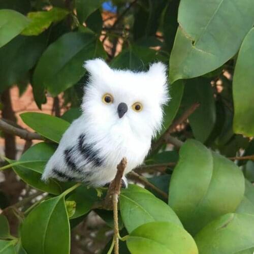 Lovely Artificial Animal Owl Miniature Plush Toy Garden Ornament Photo Props Figurine Decoration Craft Figure Doll