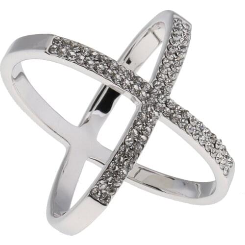 Fashion Crystal Scarves Buckle X Cross Shape Silk Chiffon Scarf Clip Ring Jewelry Fashion