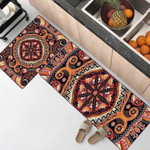 Fashionable Bohemian Retro Tribal Pattern Kitchen Mat Starter Mat Bedroom Long Bedside Blanket