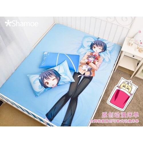 Anime Cartoon Game of Laplace Milk Silk Mattress Cover Fitted Sheet Fitted cover bedspread counterpane
