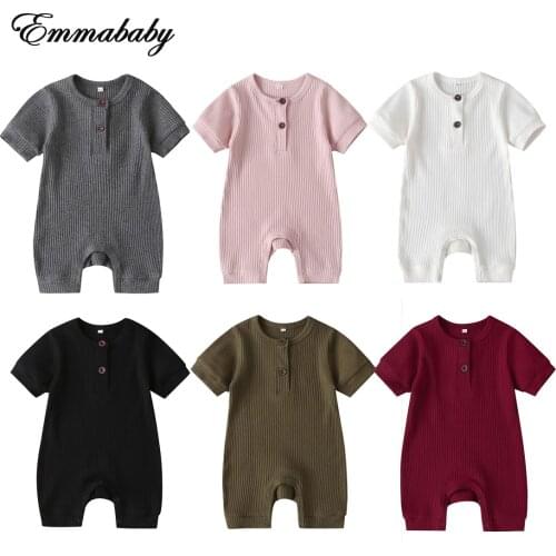 NEW 2020 Newborn Boy Baby Girl Cotton Romper ShortSleeves Jumpsuit Bodysuit Playsuit Outfit Clothes