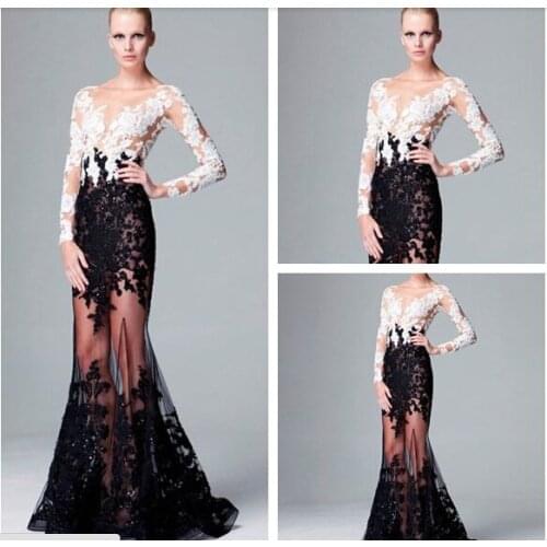 Long sleeve appliques 2018 new fashion sexy crystal beading vestido de renda prom gown party evening mother of the bride dress