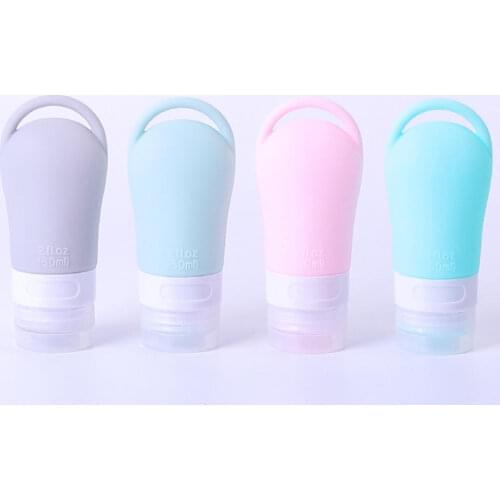 38/60/90ML Silicone Refillable Bottle Empty Travel Portable Container with Retractable Buckle for Cosmetics Shampoo Lotion
