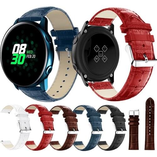 Replace Watchband Crocodile Pattern Band 20mm For Huami Amazift Bip Band For Samsung Galaxy watch Active bands Bracelet Strap