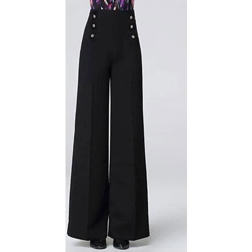 Modern Dance Pants Womens High Waist Latin Social Wide Leg Pole Dancing Jazz Ballroom Outfits Hip Hop Costumes Stage