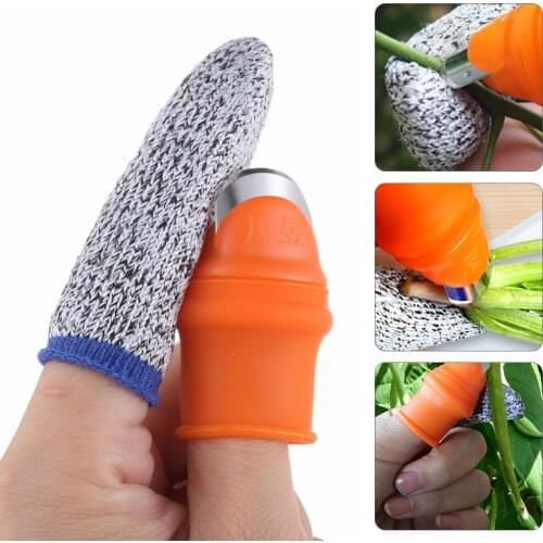 2PCS Silicone Thumb Knife Finger Protector Vegetable Harvesting Knife Plant Blade Scissors Cutting Rings Garden Gloves Home Tool