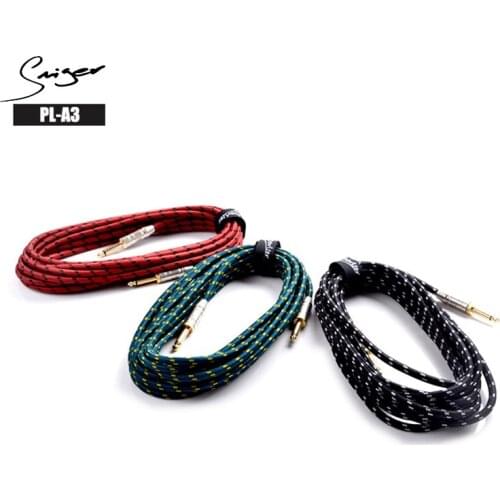 Smiger 1Pc Random Color Electrc Guitar Audio Cable PL-A 3M 6M Guitar Amplifier Weave Cable Bass Cable For Amplifier Guitar Bass